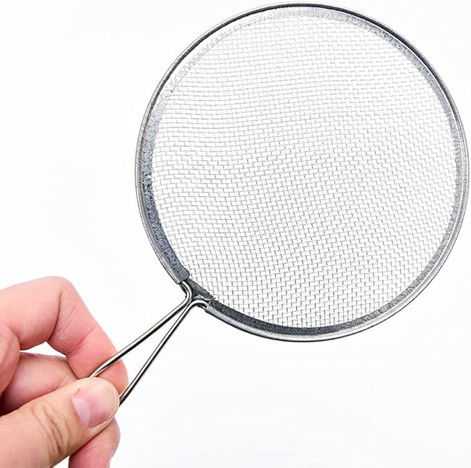1 Piece Stainless Steel Filter Mesh Ceramic Glaze Filter Mesh Stainless Steel Sieve Strainer Pottery Filter with Handle Glaze Mud Strainer Sifter for Clay Pottery Art, Round