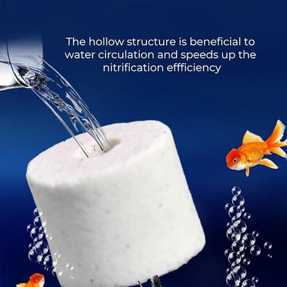 Aquarium Ceramic Ring 420g Bio Ceramic Media Ring for Aquarium Filter Replacement Biological Material Remover for Aquarium Fish Tank Pond Filter