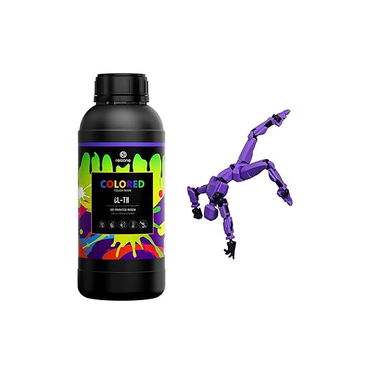 RESIONE CL-TH Tough ABS-Like Color 3D Printer Resin, Highly Saturated & Opaque Colors, Rigid and Tough, Wear & Scratch Resistant, Low Shrinkage for Figures, Models & Prototypes, Mystic Purple-1KG