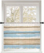 Sheer Curtains 45 Inch Length, Vintage Geometric Blue Semi Sheer Curtains Light Filtering Window Treatment, Abstract Country Shabby Wood Grain Privacy Voile Drapes for Living Room Bedroom 52x45 Inch