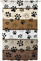 Sheer Curtains 96 Inches Long, Brown Beige Farmhouse Semi Sheer Curtains Light Filtering Window Treatment, Black Dog Paw Vintage Wooden Privacy Voile Drapes for Living Room Bedroom 52x96 Inch