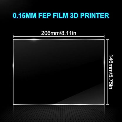 6PCS FEP Film 206x146x0.15mm for ANYCUBIC Photon, Photon S, Mono 4K, ELEGOO Mars 2 Pro, Mars 3, Mars 3 Pro, Phrozen Sonic Mini 4K, Creality Halot-one, LD-002H LCD 3D Printer Resin Fep Replacement