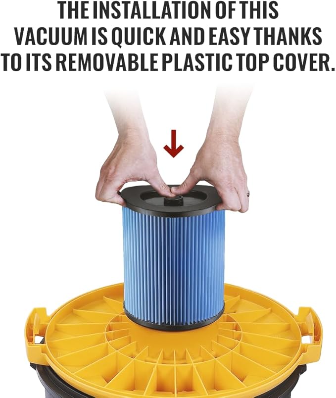 17907 Fine-Dust Cartridge Vacuum Filter – Compatible with Craftsman 9-17907 Shop Vac 5–20 Gallon, 3-Layer Pleated Replacement for Wet/Dry Vacuums