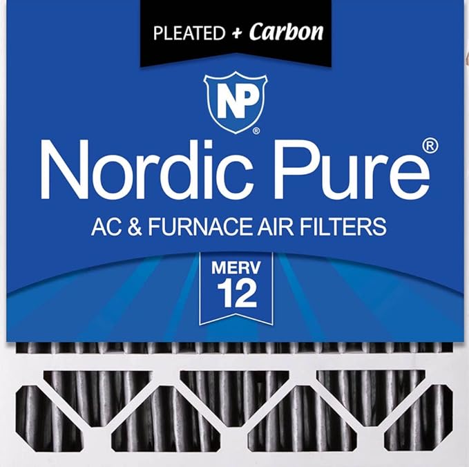 Nordic Pure 20x20x5 (Actual Size: 19 5/8 x 19 7/8 x 4 3/8) Honeywell Replacement Furnace Filters MERV 12 Plus Carbon 1 Pack