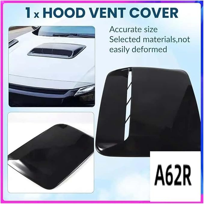 Car Universal Hood Vent Air Outlet Cover Compatible For Infiniti Compatible For Mazda And Tesla Hood Scoop Air Flow Intake Vent Cover