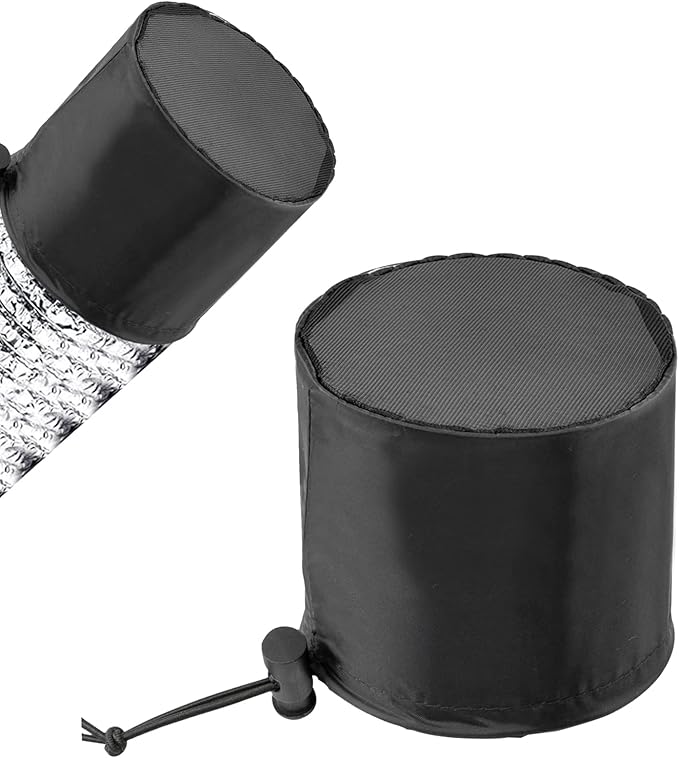 2Pcs 4 Inch Grow Tent Vent Cover Filter, Duct Filter Net with Elastic Band and Fixed Buckled, Black Mesh Screen Shield for Exhaust Fan, Plant Growth, Tent Ventilation