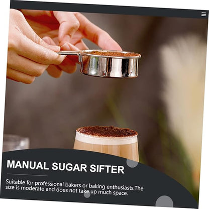 2pcs Stainless Steel Powdered Sugar Sieve Flour Sieve Sugar Sifter Baking Filter Light Strong Non-slip Handles