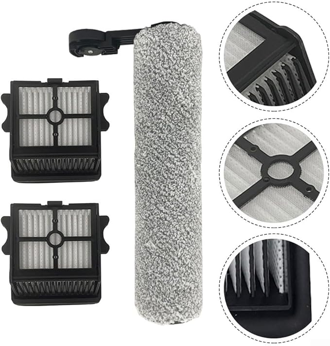Roller Brush Filters For MMX Avac S878W Smart Wet & Dry Cordless Floor Washer, Floor Scrubber Filters Main Brush Accessories