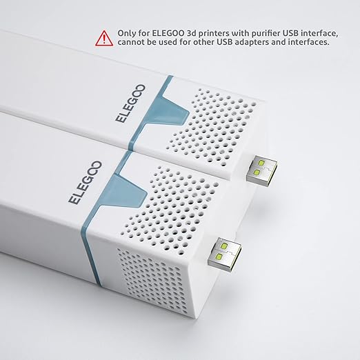 ELEGOO 2PCS USB Purifier with Built-in Activated Carbon, Reducing Resin Odor and Fume, Compatible with Jupiter SE/Saturn 3 Series/Mars 4 Series Resin 3D Printers (Micro-USB)