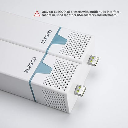 ELEGOO 2PCS USB Purifier with Built-in Activated Carbon, Reducing Resin Odor and Fume, Compatible with Jupiter SE/Saturn 3 Series/Mars 4 Series Resin 3D Printers (Micro-USB)