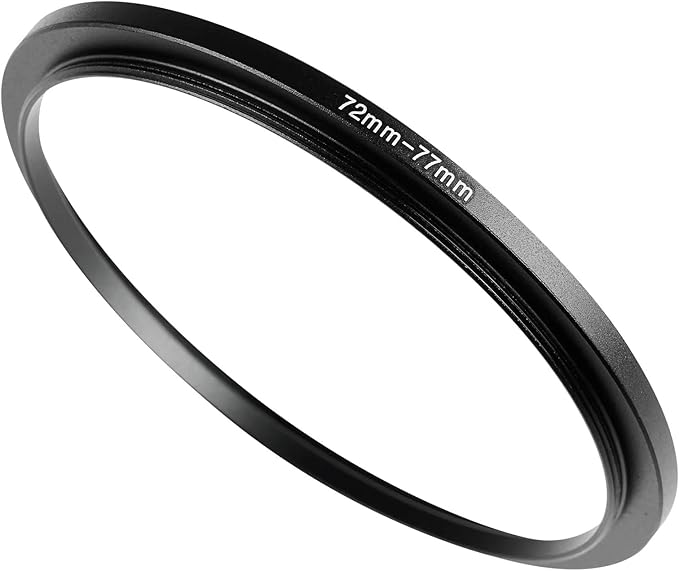 72-77mm Step-Up Ring Adapter, 72mm to 77mm Step Up Filter Ring for 72mm Lens Mount 77mm for DSLR Lenses and ND UV CPL IR Filters （72-77mm）