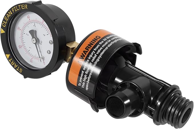 98209800 High Flow Manual Relief Valve/Air Relief Manual Valve Assembly with Pressure Gauge, Replacement for Pool and Spa Filter (1 PACK-98209800)