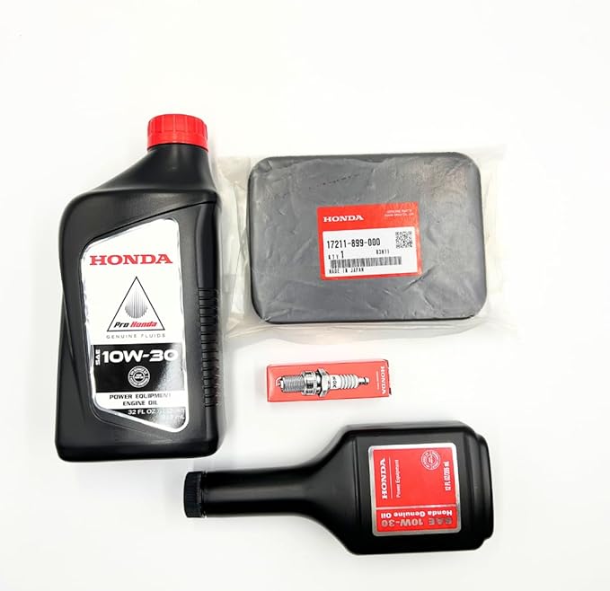 Genuine Tune Up Kit for Honda EB3000 EB3500X EB4000X EB5000X EB6500 EG4000 Generators GX240 - GX390 with Genuine Motor Oil 17211-899-000 Air Cleaner Element and Spark Plug 98079-55846