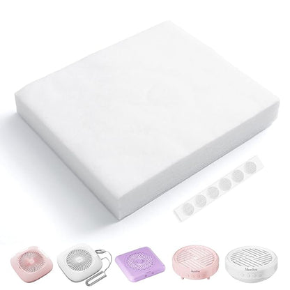 MelodySusie 200 Sheets Nail Dust Collector Filter Paper, Disposable Dust Vacuum Filter with 6pcs Sticky Back Hook for Most Nail Dust Fan Extractor Machine, Nail Tech Supplies for Salon & Home