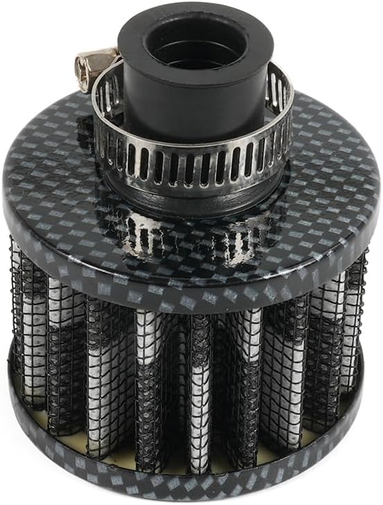 MUGE RACING 2Pcs Air Filter Cold Air Intake Filter Breather 12mm Valve Cover Breather Filter For Car and Motorcycle(Carbon Fiber)