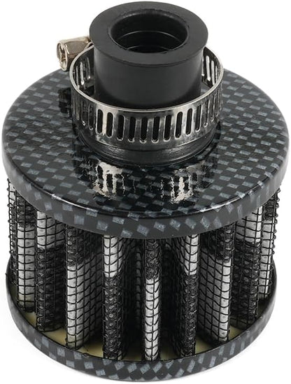 MUGE RACING 2Pcs Air Filter Cold Air Intake Filter Breather 12mm Valve Cover Breather Filter For Car and Motorcycle(Carbon Fiber)