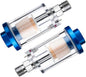 Air Compressor Moisture Separator Filter,For Air Line Compressor Fitting, Clear Glass with Blue Aluminum Cap, 1/4 Inch NPT Connection, 2 Pack