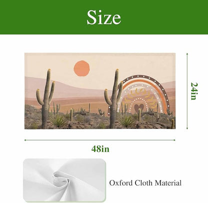 Fluorescent Light Covers for Ceiling Lights Cactus Desert Magnetic Light Filters 1 Pack 4x2 ft Sun Mountain Rainbow Bohemian Style Ceiling Lights Cover for Classroom Office School Home Drop Lamp Decor