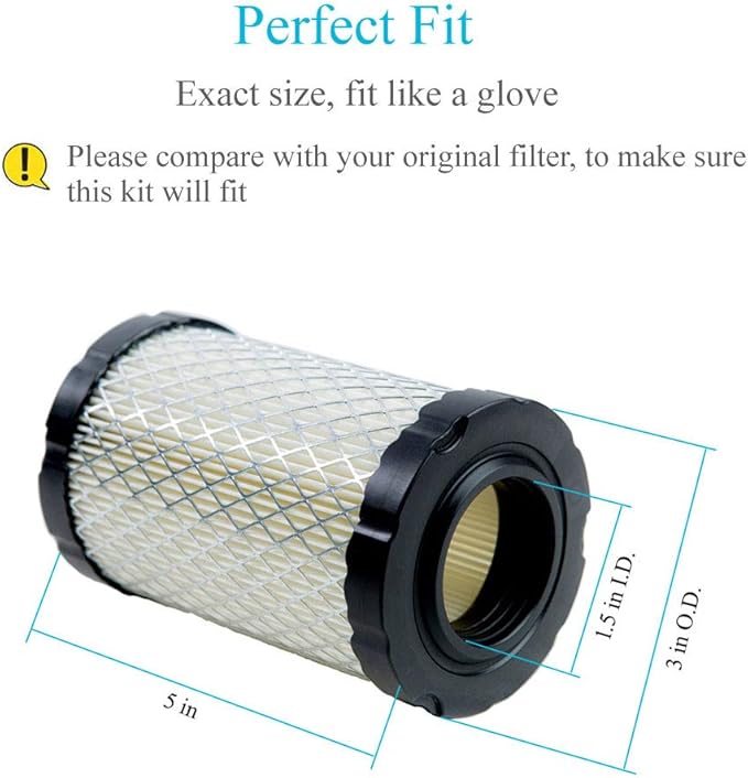 HOODELL 2 Pack 796031 Air Filter + Pre Cleaner Compatible with 591334 594201 797704, Husqvarna YTH22V46, John Deere D100, Pro Performance for Lawn Tractor and More
