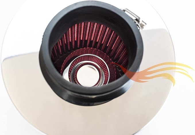RED 6" 152 mm Inlet Short Truck Air Cone Replacement Performance Washable Clamp-On Dry Air Filter (6" Tall)