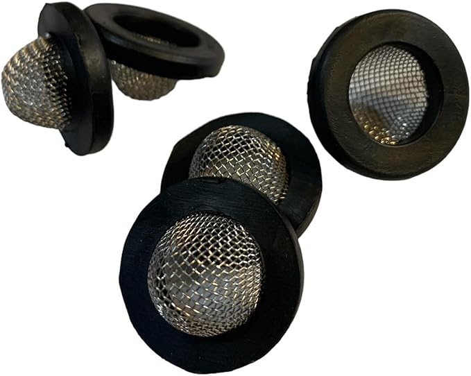 5-Pack Inlet Filter Strainer Screens with 3/4" Hose Size Grommet Seal for Pressure Washer Garden Hose Hookups & Washing Machine Intake Filtration
