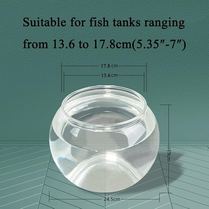 HIERYAN Circular Fish Tank Filter, Aquarium Hang on Filter, Small Fish Tank Filter with Biochemical Sponge, Suitable for a Circular Fish Tank with a Diameter of 5.35″ - 7″