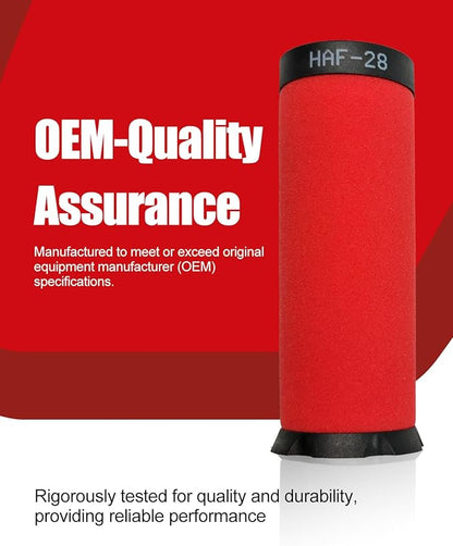 HAF-28 Compressed Air Coalescing Filter Element, OEM-Quality Replacement for DeVilbiss 2-Stage System (Pack of 1)