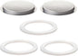 2Pcs Filter with 3Pcs Silicone Gasket Seals for 2 Cup Stovetop Espresso Coffee Maker Replacement Parts for Big Tummy and Straight Stainless Steel Moka Pot