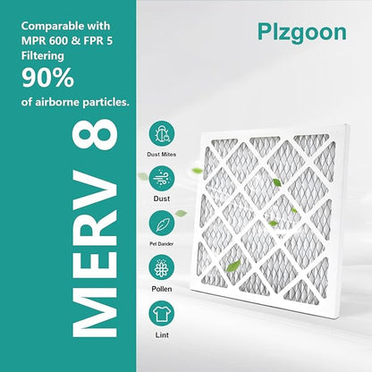 Air Filters 10x10x1 MERV 8 MPR 600 4 Pack Pleated Home HVAC AC Furnace Filters Air Conditioner Filters for Home Office (Exact Dimensions: 9.81"L x 9.81"W x 0.81"Th)