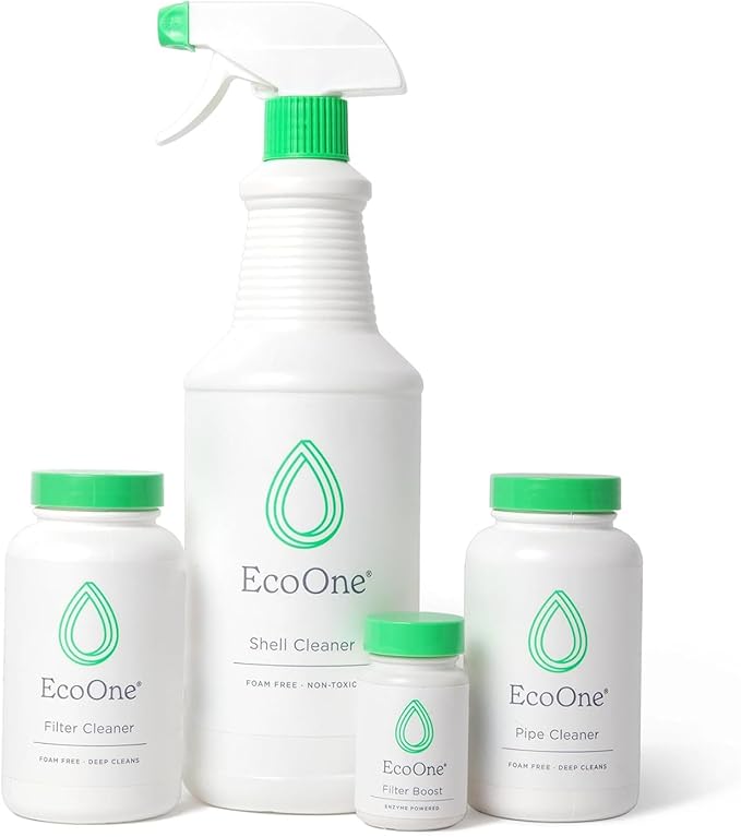 Deep Clean Kit by EcoOne | Comes with Spa & Hot Tub Filter Cleaner, Pipe Cleaner, Hot Tub Shell Cleaner, & Filter Boost | All-Natural, Chlorine-Free, & Fragrance-Free Spa Cleaners | Deeply Cleans