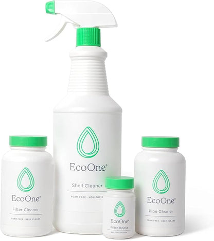 Deep Clean Kit by EcoOne | Comes with Spa & Hot Tub Filter Cleaner, Pipe Cleaner, Hot Tub Shell Cleaner, & Filter Boost | All-Natural, Chlorine-Free, & Fragrance-Free Spa Cleaners | Deeply Cleans