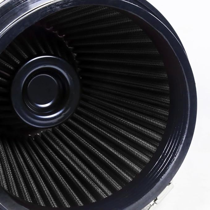 Universal 6" 152mm igh-Flow Air Filter, Reusable Cone Cold Air Intake, High Performance, Washable, Clamp-On Car High Flow Air Kit, Flange Diameter: 6 Inch, Filter Height: 7 Inch, Red