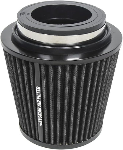 KYOSTAR Universal 3/3.5/4" (75/89/100mm) High-Flow Air Filter, Reusable Cone Cold Air Intake, High Performance, Clamp-On Car High Flow Air Kit, Flange Diameter: 3/3.5/4 Inch, Height: 6.2 Inch, Black