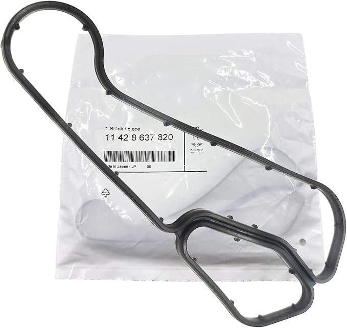 OEM Parts 2pcs, N55 N54 N52 N51 N20 Engine Oil Filter Housing Gasket kit, Cooler Seal Gaskets, for 2002-2021 BMW 1 2 3 4 5 6 7 Series X1 X3 X4 X5 X6 Z4 Original Sealing, 11428637820 11428637821