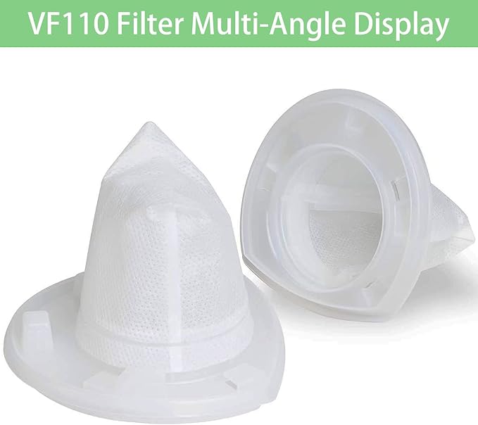 VF110 Filter, 6 Pack Replacement Vacuum Filters for Black & Decker VF110 Cordless Vacuum CHV1210, CHV1410, CHV1410B, CHV1410L, CHV1410L32, CHV1510, CHV9610, BDH2000L, 90558113-01