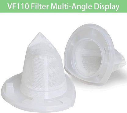 VF110 Filter, 6 Pack Replacement Vacuum Filters for Black & Decker VF110 Cordless Vacuum CHV1210, CHV1410, CHV1410B, CHV1410L, CHV1410L32, CHV1510, CHV9610, BDH2000L, 90558113-01