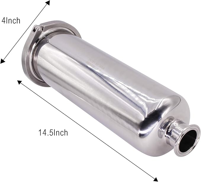 DERNORD 1.5 Inch Tri-Clamp Filter - SS304 Sanitary Fittings Inline Straight Strainer with 100 Mesh Stainless Steel Screen