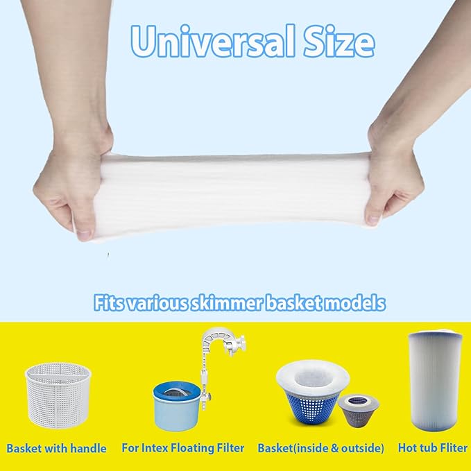 100-Pack Pool Skimmer Socks, Pool Fliter Socks Swimming Pool Skimmer Basket Sock Pool Filter Socks Pool Cleaning Filter Socks Cleans Debris and Leaves for In-Ground or Above Ground Pools