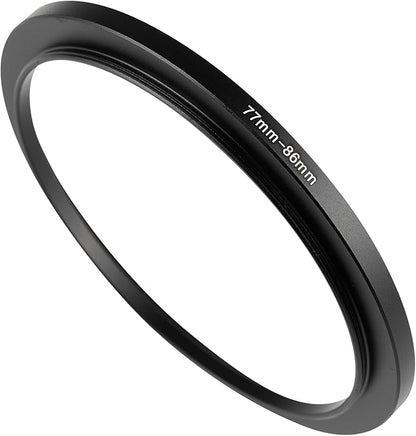 72-86mm Metal Step-Up/Down Ring Adapter Compatible with Mirrorless Cameras DSLR Lens, UV CPL ND Filter Thread Converter, Black