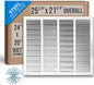 Fits 24x20 Duct Opening | Steel Return Air Grille by Handua | Vent Cover Grill for Sidewall and Ceiling | White | HVAC Cold Air Intake Grille | Outer Dimensions: 25.75"W X 21.75"