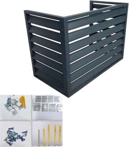 Aluminum Outdoor Condenser Protective Cover, freestanding Enclosure to Cover Garbage Or Ac Units, beautiful and durable appearance, suitable for gardens, balconies, walls, courtyards ( Color : THREE-B