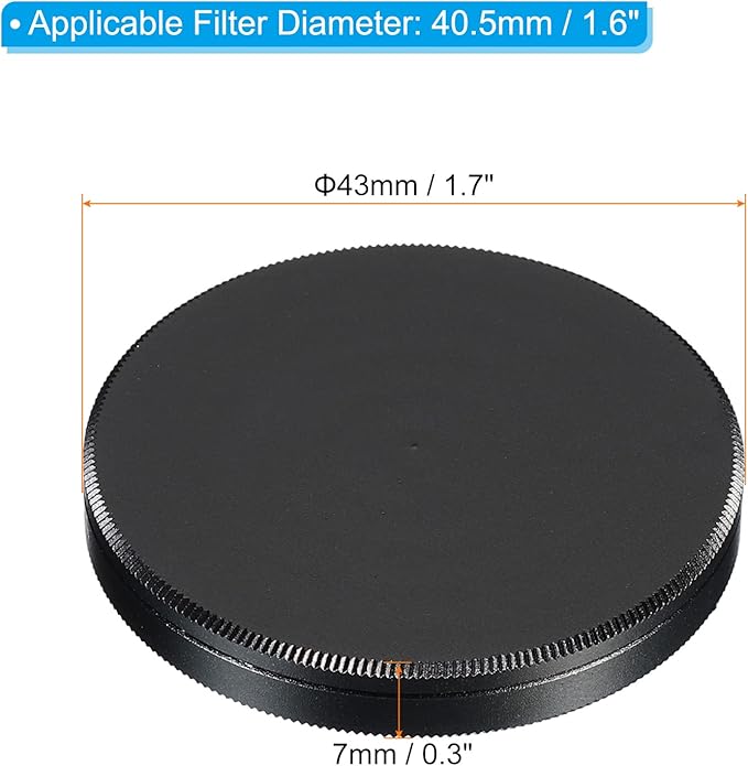 PATIKIL 40.5mm Lens Cap, 2 Pack Camera Lens Cap Cover Universal Front Metal Lens Filter Stacks Cap Protective Case for 40.5mm Camera Circular Polarizing Fader ND Filter, Black