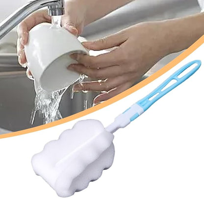 360° Rotatable Head Soft Bottle Brush - Foam Bottle Brush | Non-Scratch Washing Scrubber Cleaner | Foam Brush for Tumblers | Bottle Soft Brush | Baby Bottle Sponge Brush | Easy Clean Sponge Brush