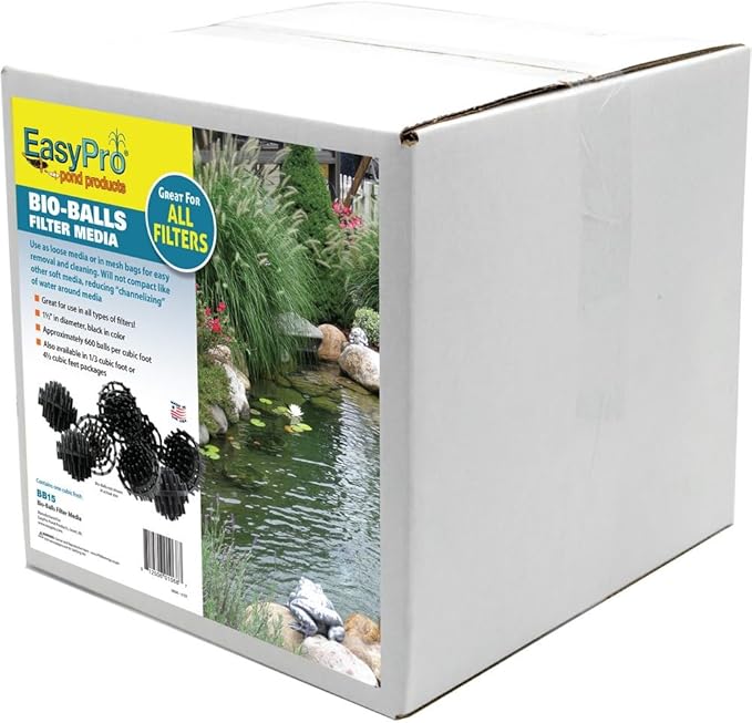 EasyPro BB15 Bio-Balls | 1 Cubic Ft. | Plastic Filter Media for Biological Filtration | 1 1/2″ in Diameter | Durable and Lightweight | Easy to Clean and Reuse
