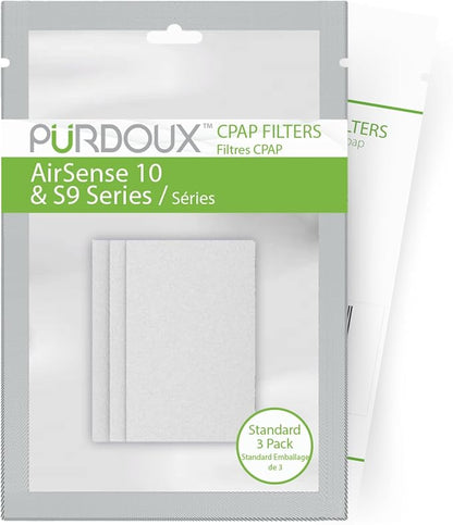 PURDOUX CPAP Filters for ResMed AirSense 10 and S9 Devices (Standard 3 Pack) - CPAP Supplies, CPAP Accessories, CPAP Supplies Filters for CPAP Machine