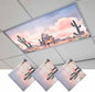 Fluorescent Light Covers for Drop Ceiling Watercolor Running Horse Cactus Magnetic Light Filters, Desert Hill Ombre Sky Ceiling Shade Filters for Home Classroom Office,2x4 ft,3Packs