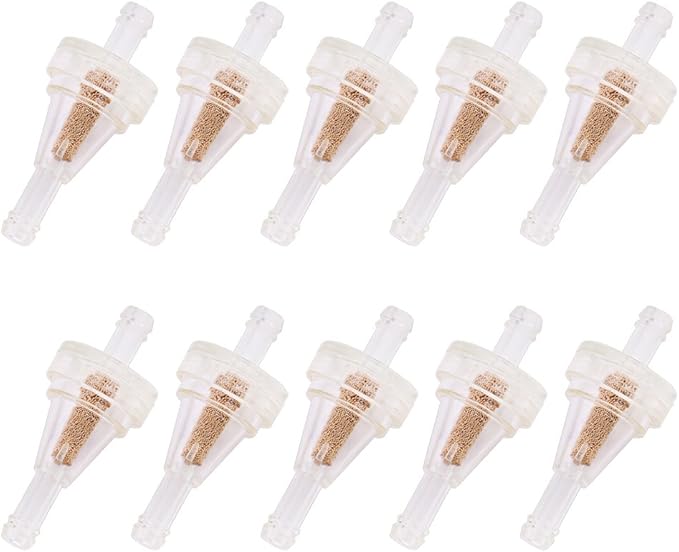 10 Pcs Motorcycle Gas Inline Fuel Filters, Oil Filtering Part Fit For 1/4 Inch Hose, Universal Fuel Filtration System for Lawn Mowers, Tractors, Generators, High Performance Engine