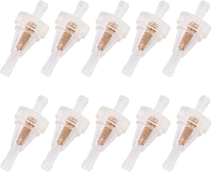 10 Pcs Motorcycle Gas Inline Fuel Filters, Oil Filtering Part Fit For 1/4 Inch Hose, Universal Fuel Filtration System for Lawn Mowers, Tractors, Generators, High Performance Engine