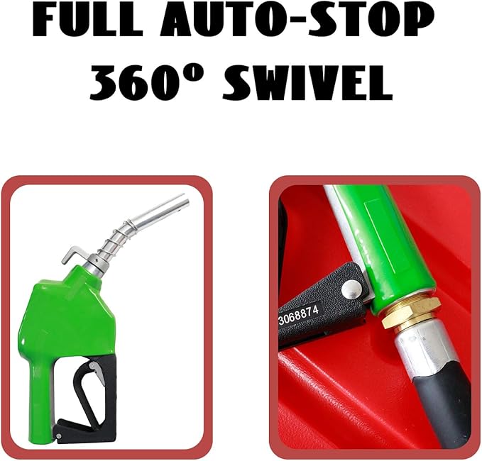 Portable Diesel Only Fuel Storage W/12V Pump 10.6 GPM Flow Rate, Auto Nozzle,13ft Hose,Water Filter,58 Gallon Heavy-Duty PE Transfer Container for Truck Bed,On-Site Refuel Equipment Fueling