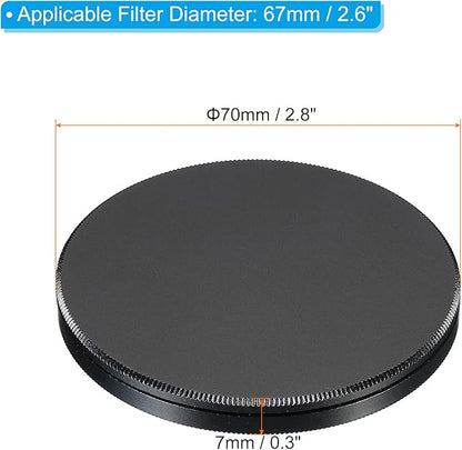 PATIKIL 67mm Lens Cap, Camera Lens Cap Cover Universal Front Metal Lens Filter Stacks Cap Protective Case for 67mm Camera Circular Polarizing Fader ND Filter, Black